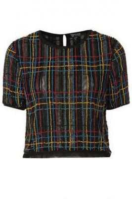 Check Embellished Tee