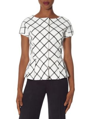 Check Peplum Jacket