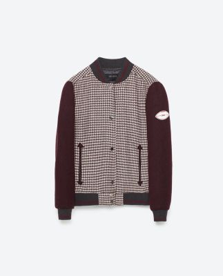Checked Bomber Jacket
