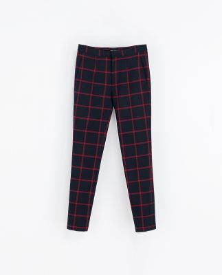 Checked Trousers with Zips