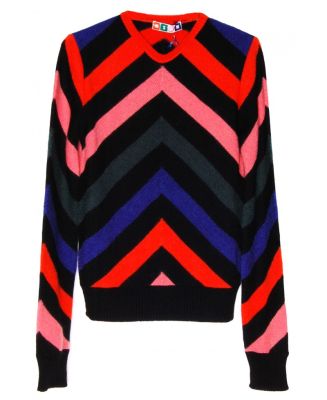 Chevron Stripe Mohair Sweater