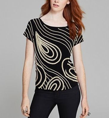 Christina Faux Pearl Top