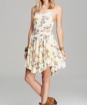 Circles of Flowers Printed Slip Dress