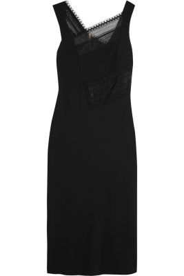 Clairvale lace-paneled crepe midi dress