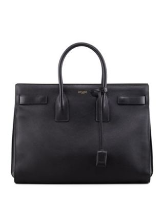 Classic Sac De Jour Leather Tote Bag, Black