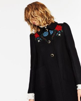 Coat with Embroidered Yoke