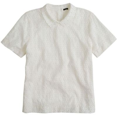 Collared eyelet tee