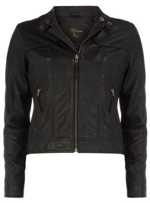Collarless Biker Jacket