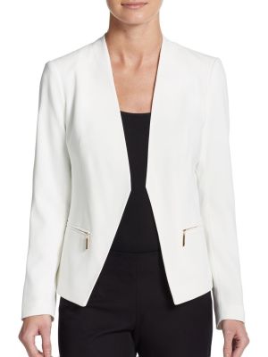 Collarless Open-Front Jacket