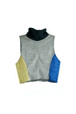 COLORBLOCK CROPPED HALTER