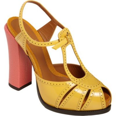 Colorblock Perforated Platform Sandal