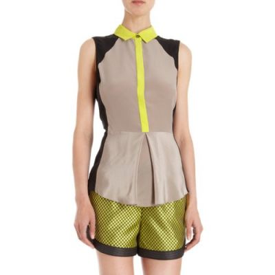 Colorblock Sleeveless Blouse