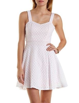Color-Lined Eyelet Skater Dress