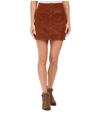 Come A Little Closer Faux Leather Skirt