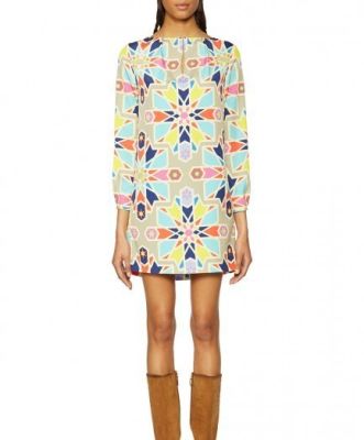 Compass Print Shift Dress