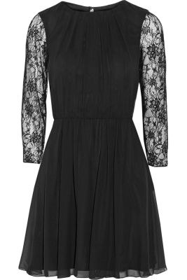 Conan Lace-Paneled Georgette Mini Dress