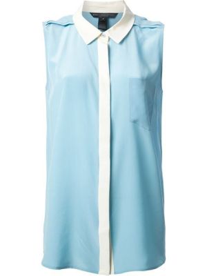 Contrast Placket Blouse