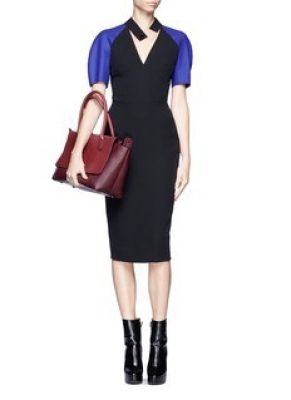 Contrast Sleeve V-Neck Dress