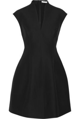 Cotton and silk-blend faille mini dress