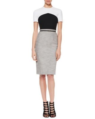 Crepe/Tweed T-Shirt Dress