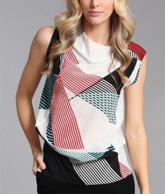 Criss Cross Printed Sleeveless Top