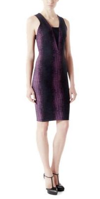 Croc Print V Neck Dress