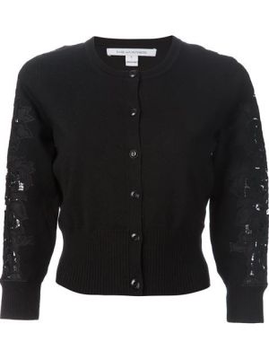 Cropped Lace Sleeve Cardigan