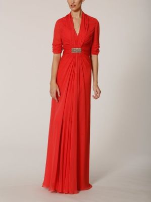 Crystal Beaded Silk Chiffon Gown