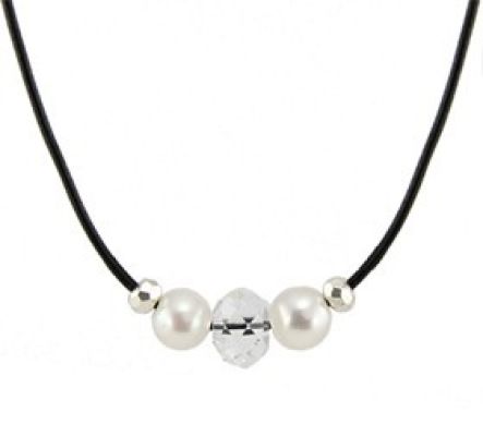 Crystal n Leather Necklace