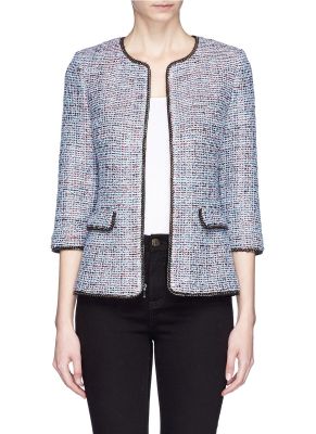 Curb chain trim tweed jacket