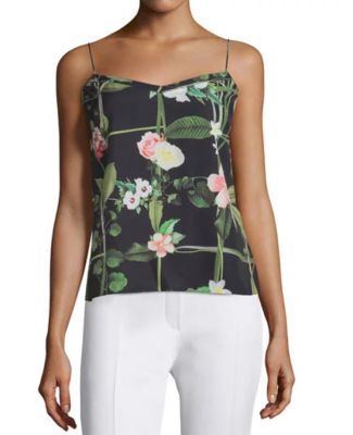 Cynaria Secret Trellis-Print Camisole, Black