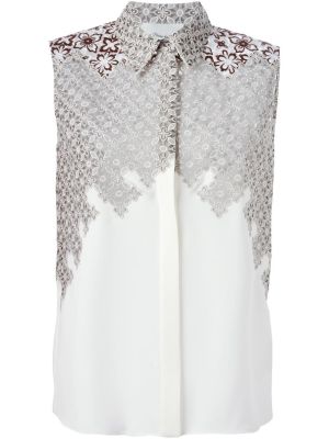 floral macramé blouse