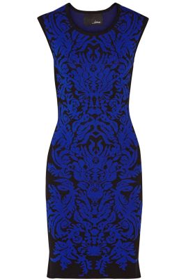 Damask jacquard-knit dress