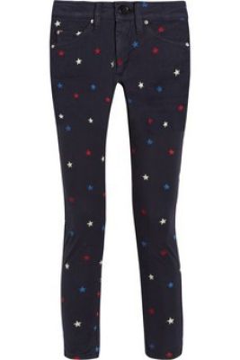 Deacon embroidered cropped skinny jeans
