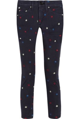 Deacon Embroidered Cropped Skinny Jeans