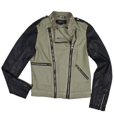 Denim Combo Moto Jacket