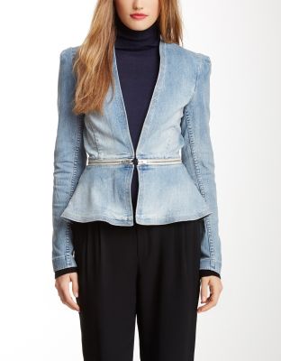 Denim Peplum Jacket