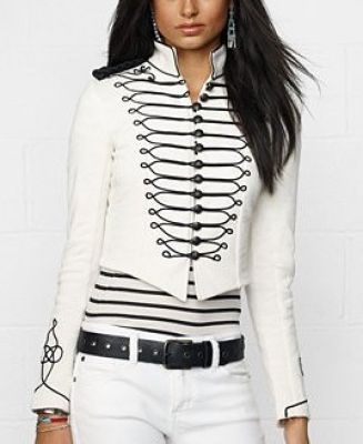 Denim & Supply Embroidered Cropped Military Jacket 