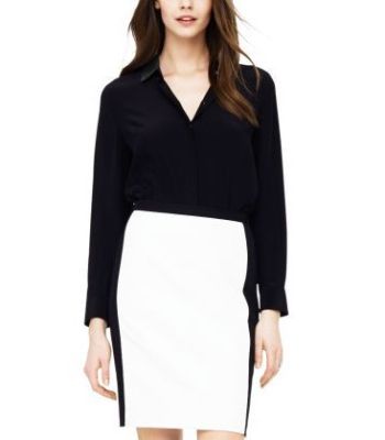 Denise Leather Collar Shirt