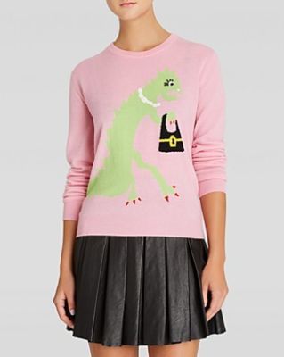 Dinosaur with Bag Graphic Cashmere Pullover