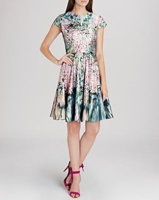Dixee Glitch Floral Print Dress