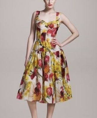 Dolce & Gabbana																									Onion-Print Bustier Dress