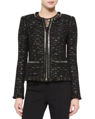 Dondi Zip-Chain Jacket, Black