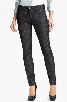 Dot Print Skinny Jeans