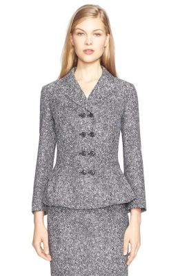 Double Breasted Tweed Jacquard Jacket