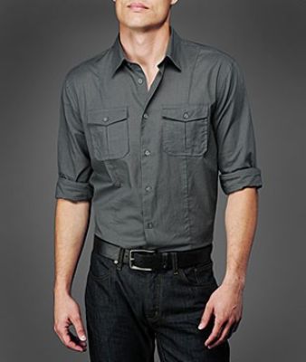 Double Pocket Shirt Slim Fit Shirt