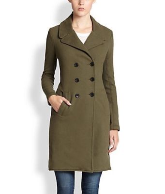Double-Breasted Cotton Jersey Coat