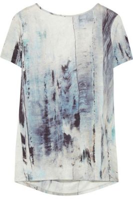 Draped Back Printed Jersey Top