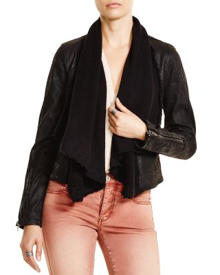 Draped Coated Denim Jacket