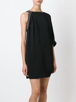 draped one shoulder dress